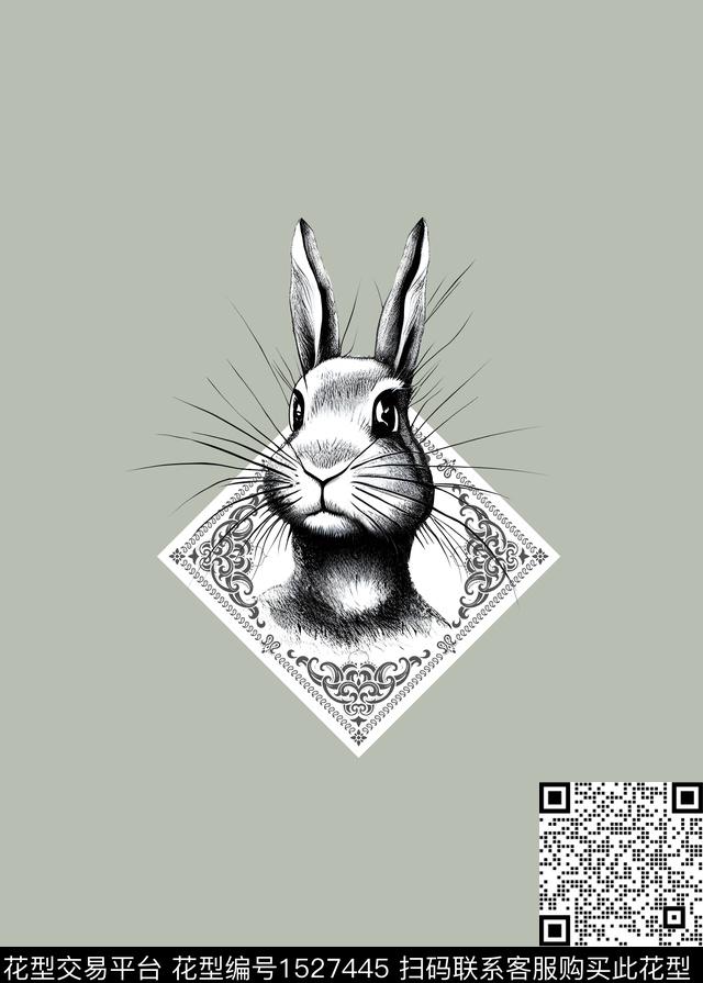 兔子卡通动物洋阳---男装传统印花华亿平台下载（图片编号: 1527445） - 瓦栏（Walan）