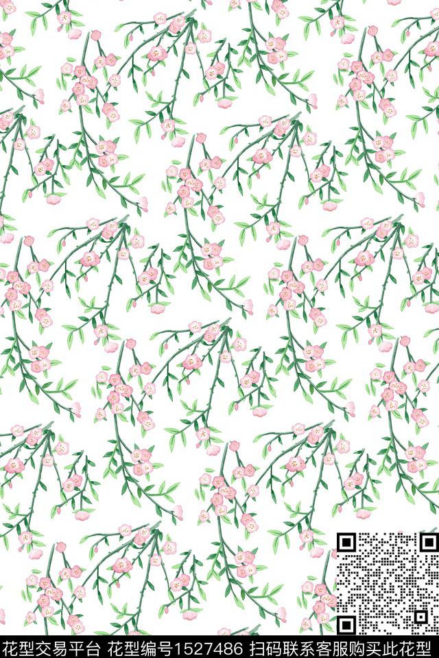 小清新花卉小碎花数码印花华亿平台下载（图片编号: 1527486） - 瓦栏（Walan）