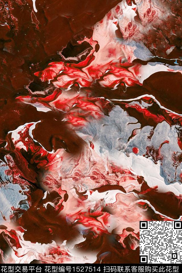 抽象男装肌理数码印花华亿平台下载（图片编号: 1527514） - 瓦栏（Walan）