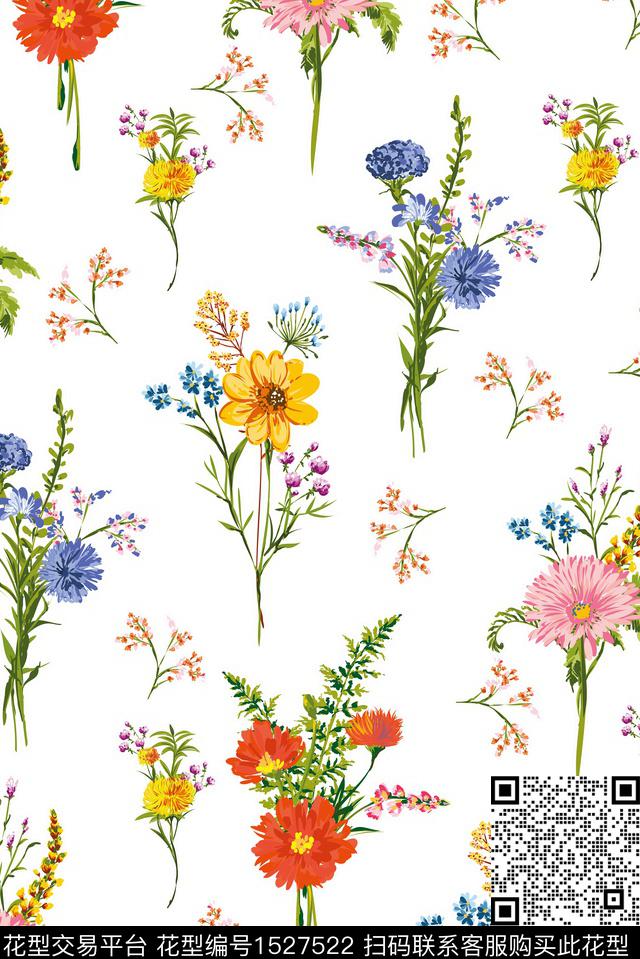 花卉春夏华亿平台小碎花数码印花华亿平台下载（图片编号: 1527522） - 瓦栏（Walan）