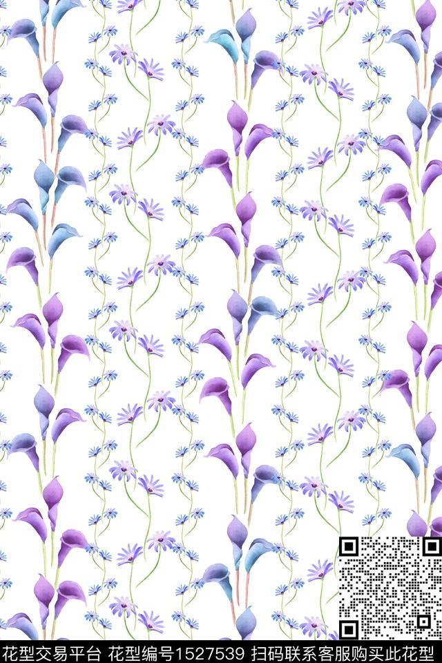 小清新花卉小碎花数码印花华亿平台下载（图片编号: 1527539） - 瓦栏（Walan）