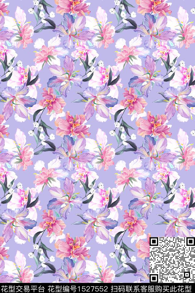花卉女装小花数码印花华亿平台下载（图片编号: 1527552） - 瓦栏（Walan）