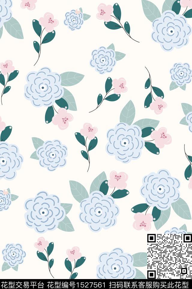 清爽底花卉花卉小碎花数码印花华亿平台下载（图片编号: 1527561） - 瓦栏（Walan）