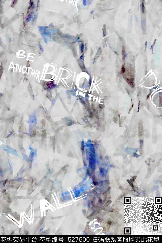 字母抽象男装数码印花华亿平台下载（图片编号: 1527600） - 瓦栏（Walan）