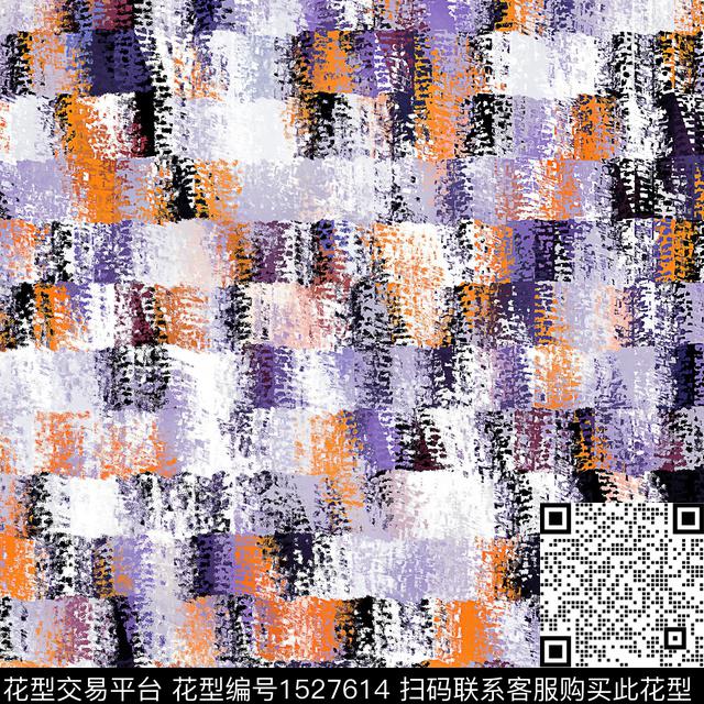 抽象格子男装满版花数码印花华亿平台下载（图片编号: 1527614） - 瓦栏（Walan）