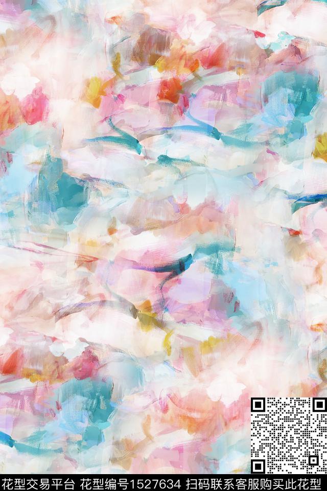 抽象肌理水彩数码印花华亿平台下载（图片编号: 1527634） - 瓦栏（Walan）