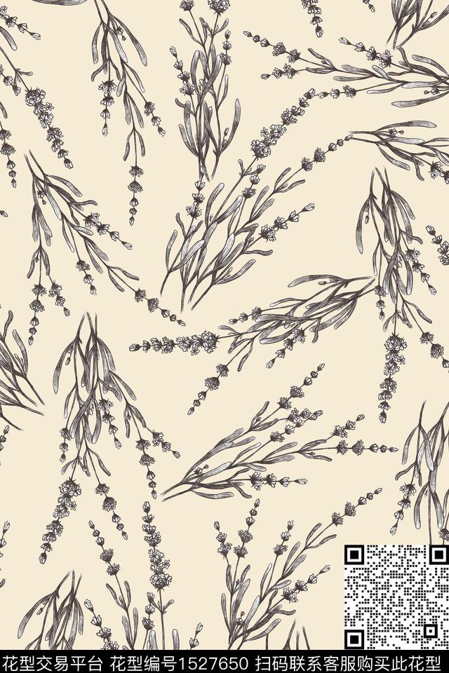 年轻女性花卉抽象数码印花华亿平台下载（图片编号: 1527650） - 瓦栏（Walan）