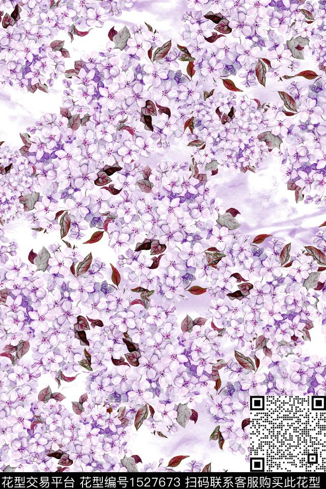 水彩花卉女装数码印花华亿平台下载（图片编号: 1527673） - 瓦栏（Walan）