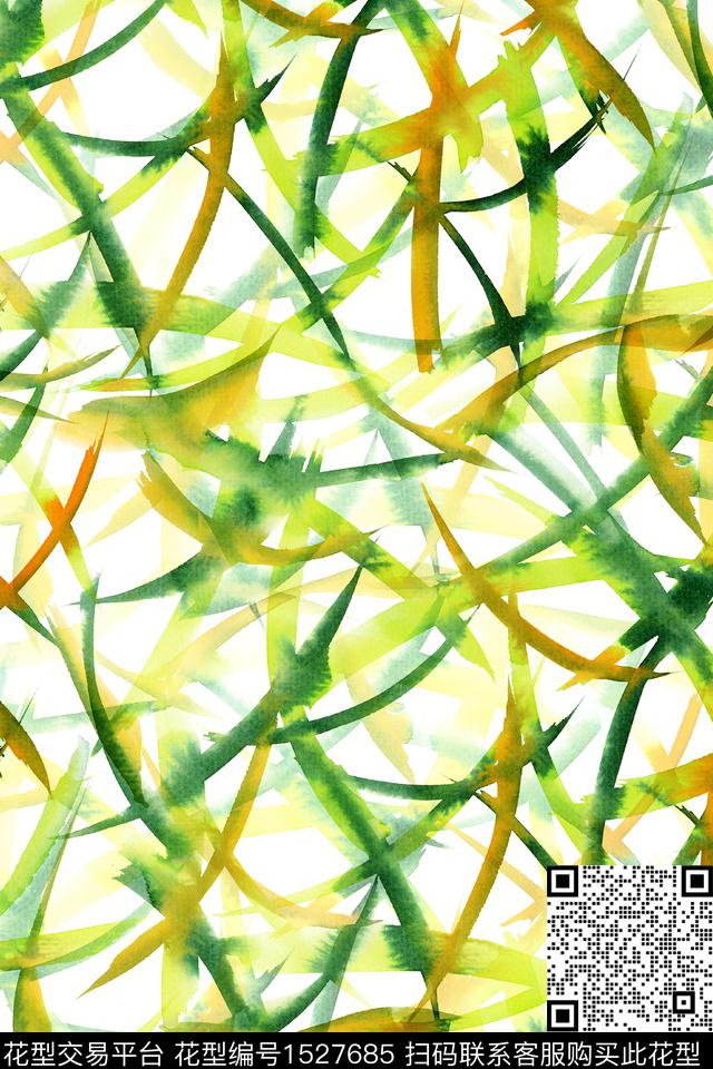 笔触抽象肌理数码印花华亿平台下载（图片编号: 1527685） - 瓦栏（Walan）