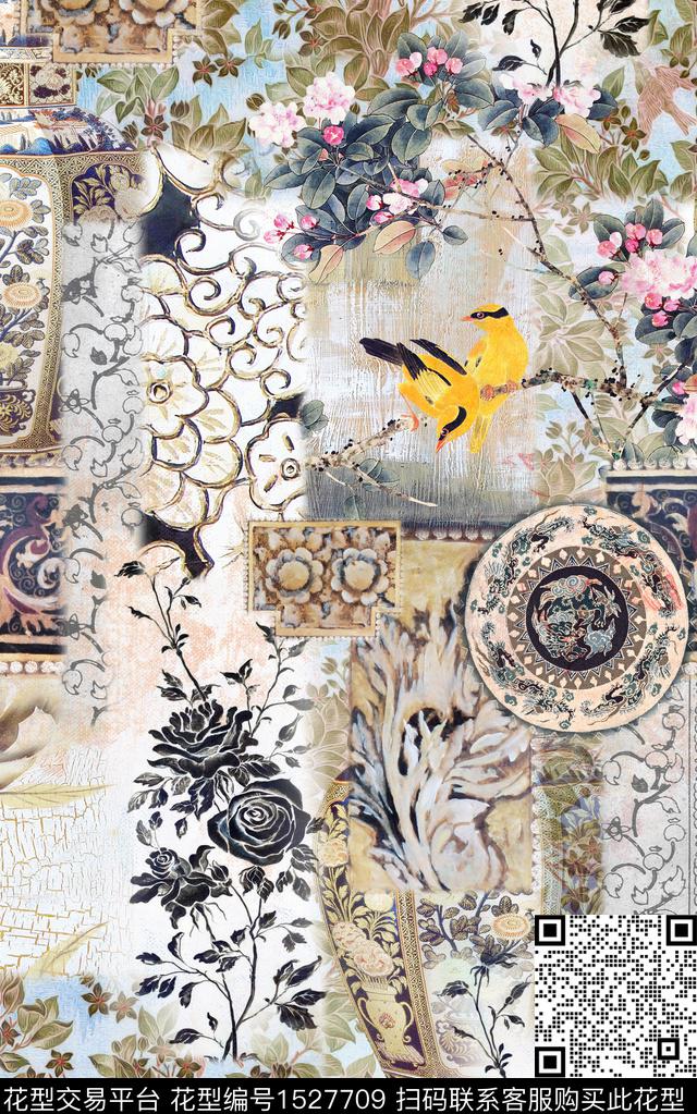 民族风中国风春夏华亿平台数码印花华亿平台下载（图片编号: 1527709） - 瓦栏（Walan）