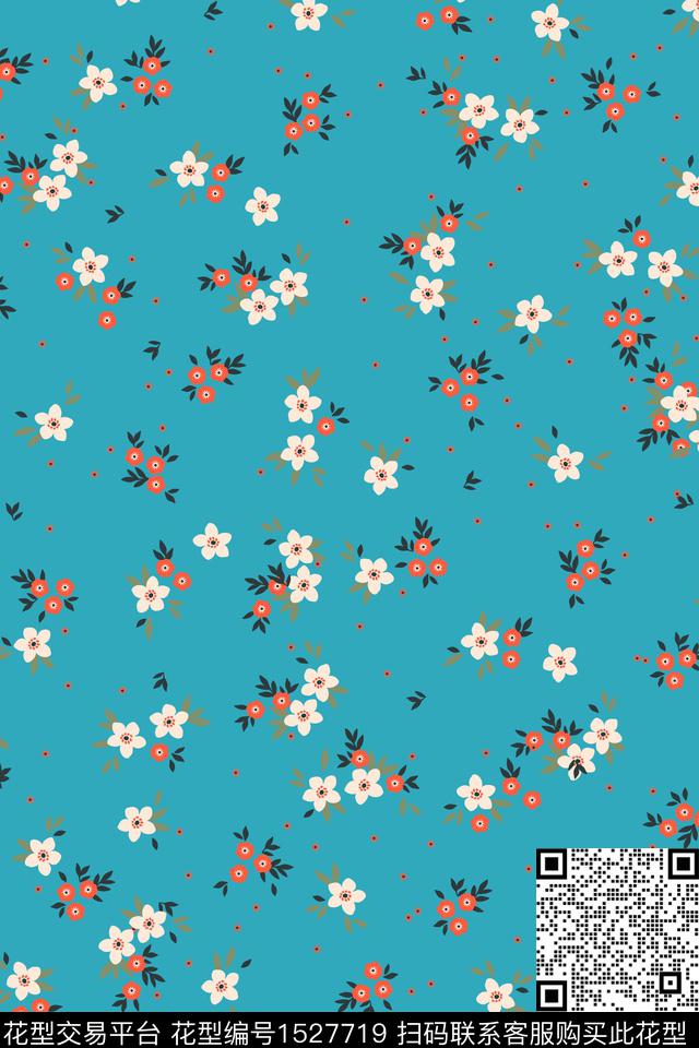 花卉水印小碎花传统印花华亿平台下载（图片编号: 1527719） - 瓦栏（Walan）