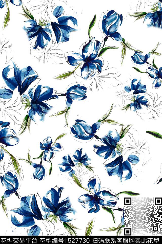 民族风春夏华亿平台手绘数码印花华亿平台下载（图片编号: 1527730） - 瓦栏（Walan）