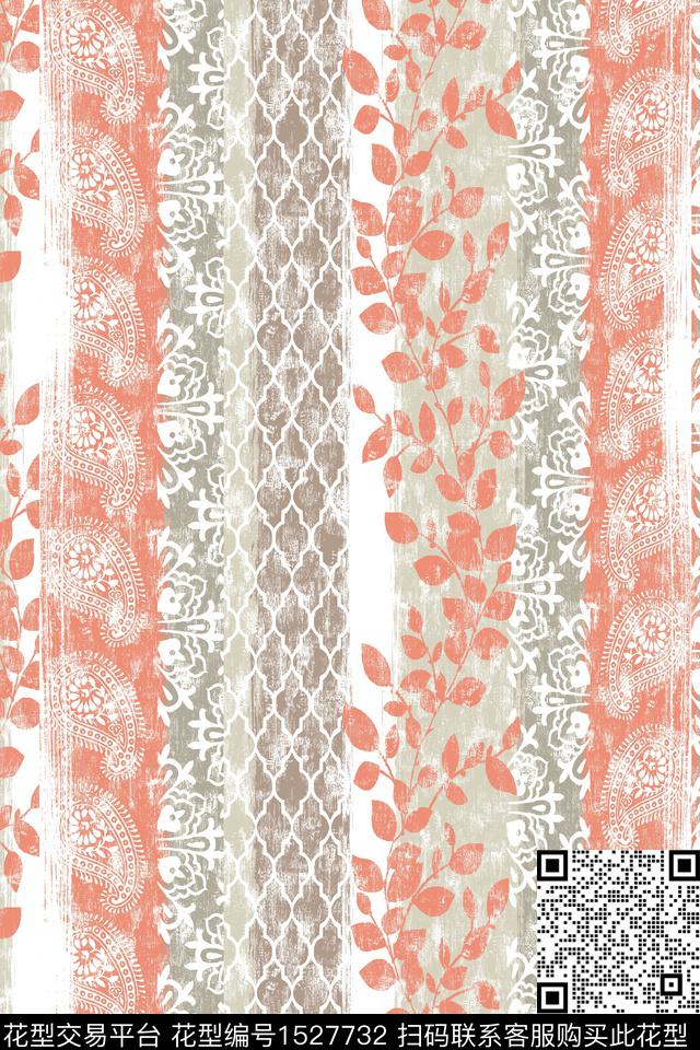 条纹民族风春夏华亿平台数码印花华亿平台下载（图片编号: 1527732） - 瓦栏（Walan）