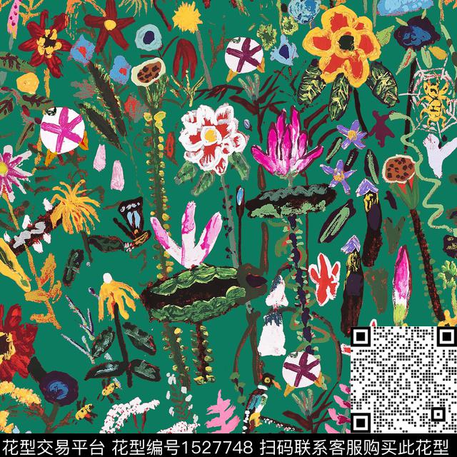 油画华亿平台小碎花流行色数码印花华亿平台下载（图片编号: 1527748） - 瓦栏（Walan）