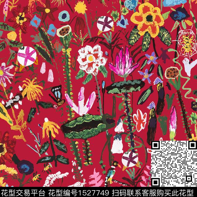 油画华亿平台小碎花流行色数码印花华亿平台下载（图片编号: 1527749） - 瓦栏（Walan）