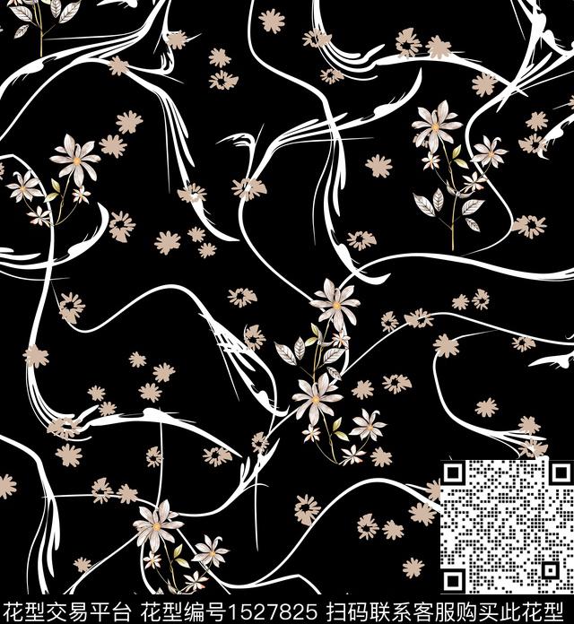 花卉女装连衣裙数码印花华亿平台下载（图片编号: 1527825） - 瓦栏（Walan）