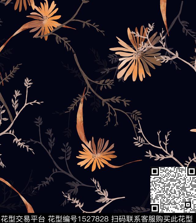 花卉女装连衣裙数码印花华亿平台下载（图片编号: 1527828） - 瓦栏（Walan）