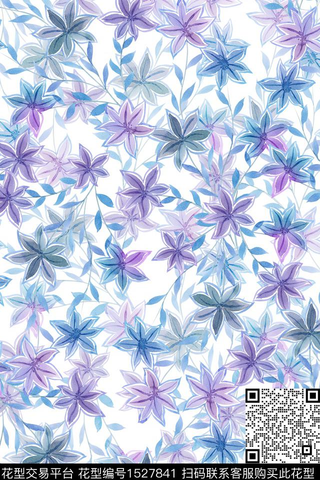 花卉小碎花数码印花华亿平台下载（图片编号: 1527841） - 瓦栏（Walan）