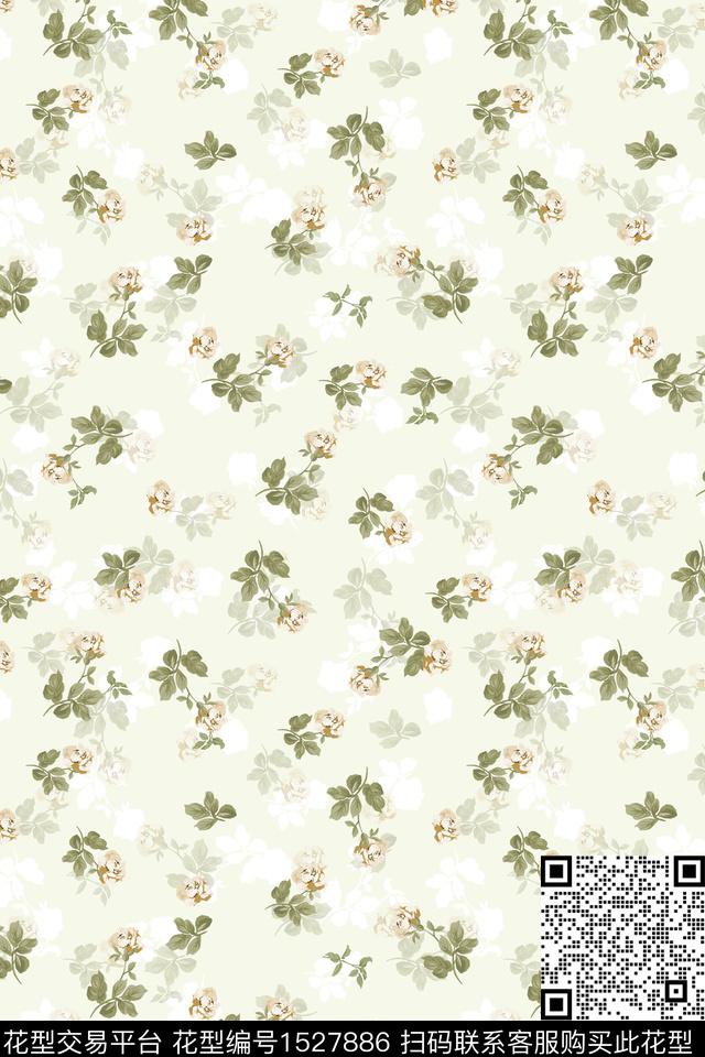 小清新女装花卉数码印花华亿平台下载（图片编号: 1527886） - 瓦栏（Walan）