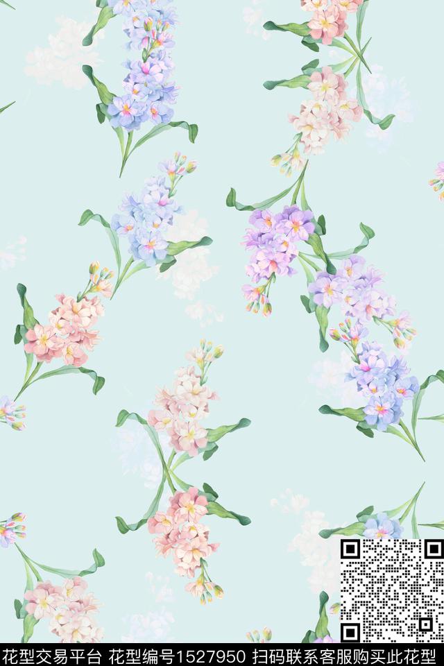 水彩花卉春夏华亿平台花卉数码印花华亿平台下载（图片编号: 1527950） - 瓦栏（Walan）