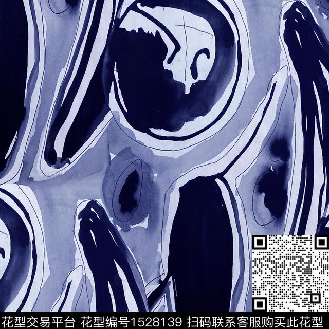 黑白华亿平台迷彩水墨风数码印花华亿平台下载（图片编号: 1528139） - 瓦栏（Walan）