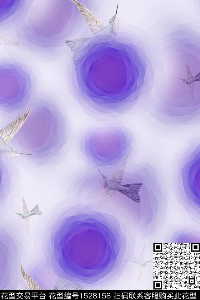 年轻女性鸟/昆虫趣味数码印花华亿平台下载（图片编号: 1528158） - 瓦栏（Walan）