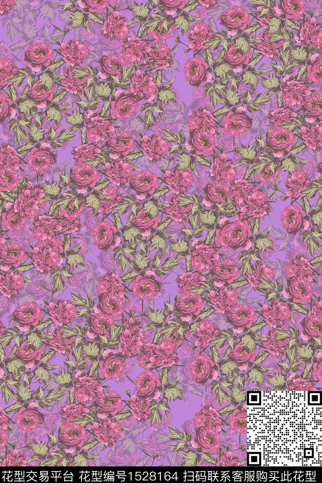 女装小碎花连衣裙数码印花华亿平台下载（图片编号: 1528164） - 瓦栏（Walan）