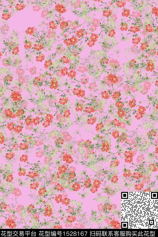 女装小碎花连衣裙数码印花华亿平台下载（图片编号: 1528167） - 瓦栏（Walan）