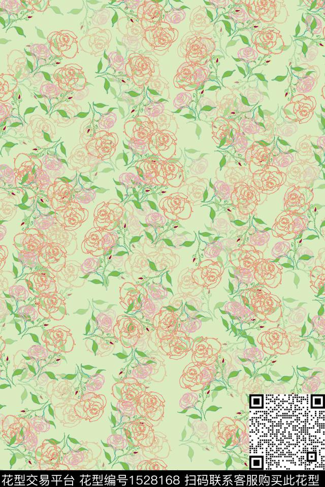 女装小碎花连衣裙数码印花华亿平台下载（图片编号: 1528168） - 瓦栏（Walan）