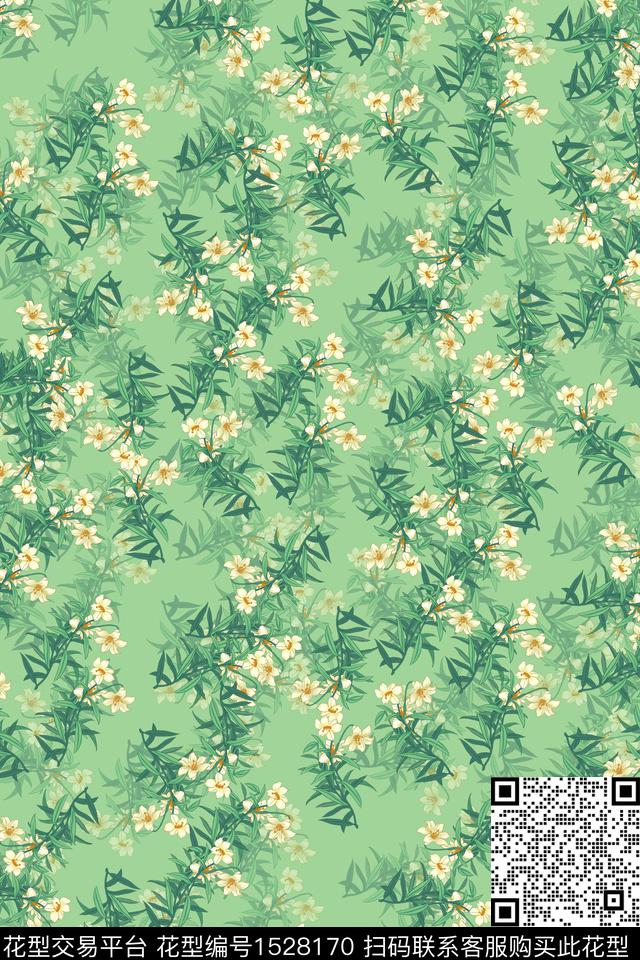 女装小碎花连衣裙数码印花华亿平台下载（图片编号: 1528170） - 瓦栏（Walan）