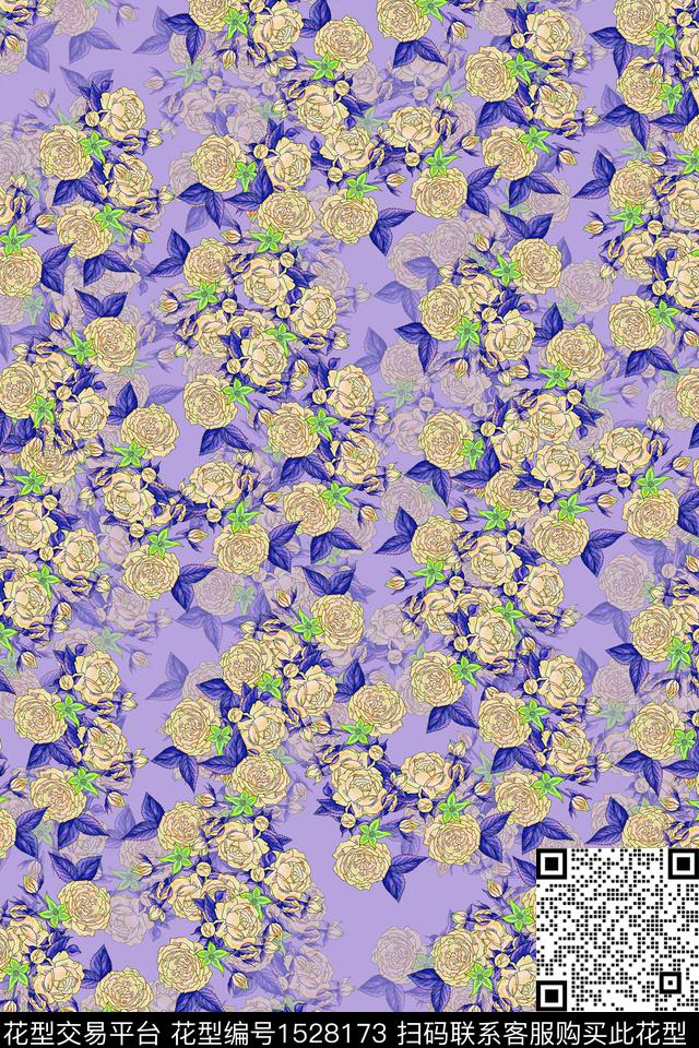 女装小碎花连衣裙数码印花华亿平台下载（图片编号: 1528173） - 瓦栏（Walan）