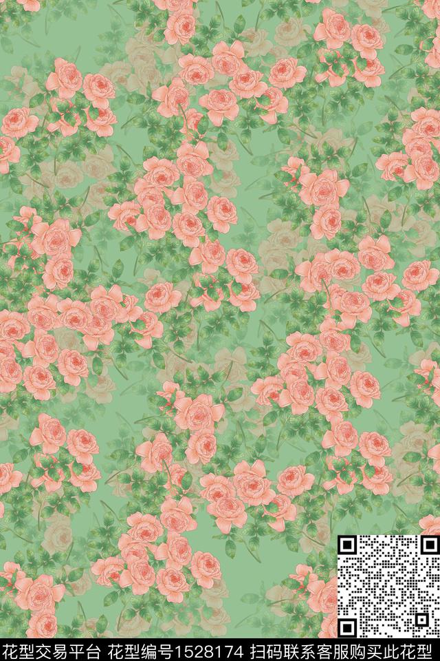 女装小碎花连衣裙数码印花华亿平台下载（图片编号: 1528174） - 瓦栏（Walan）