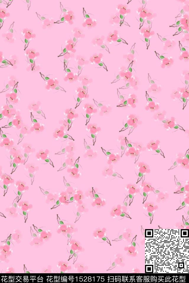 女装小碎花连衣裙数码印花华亿平台下载（图片编号: 1528175） - 瓦栏（Walan）