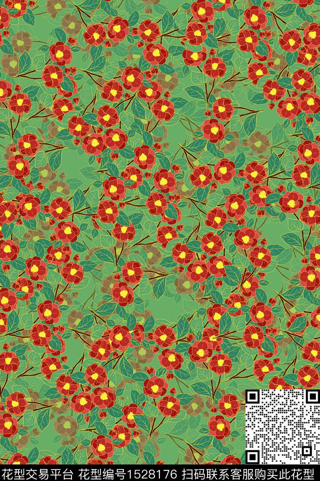 女装小碎花连衣裙数码印花华亿平台下载（图片编号: 1528176） - 瓦栏（Walan）