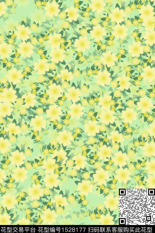 女装小碎花连衣裙数码印花华亿平台下载（图片编号: 1528177） - 瓦栏（Walan）