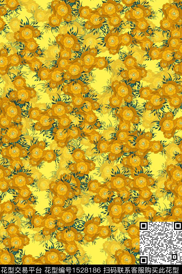 女装小碎花连衣裙数码印花华亿平台下载（图片编号: 1528186） - 瓦栏（Walan）