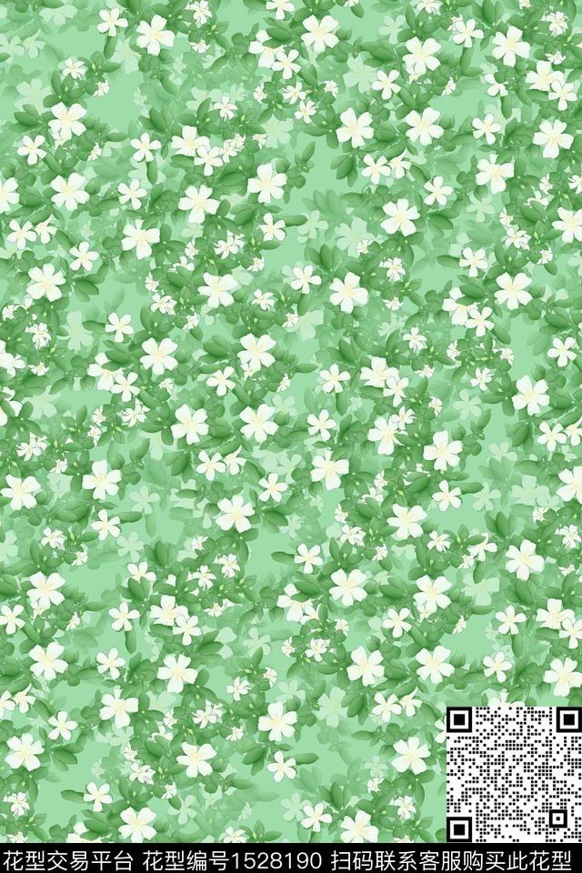 水彩花卉小碎花数码印花华亿平台下载（图片编号: 1528190） - 瓦栏（Walan）