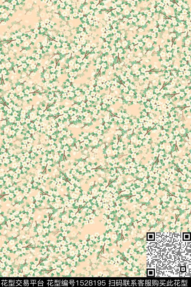 水彩花卉小碎花数码印花华亿平台下载（图片编号: 1528195） - 瓦栏（Walan）