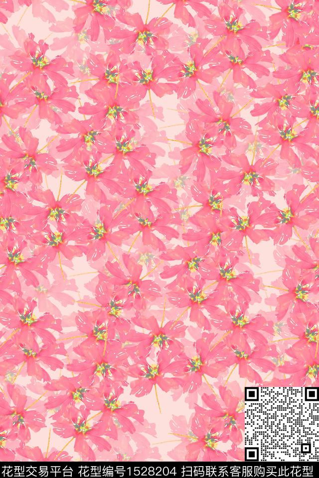 春夏华亿平台小花连衣裙数码印花华亿平台下载（图片编号: 1528204） - 瓦栏（Walan）