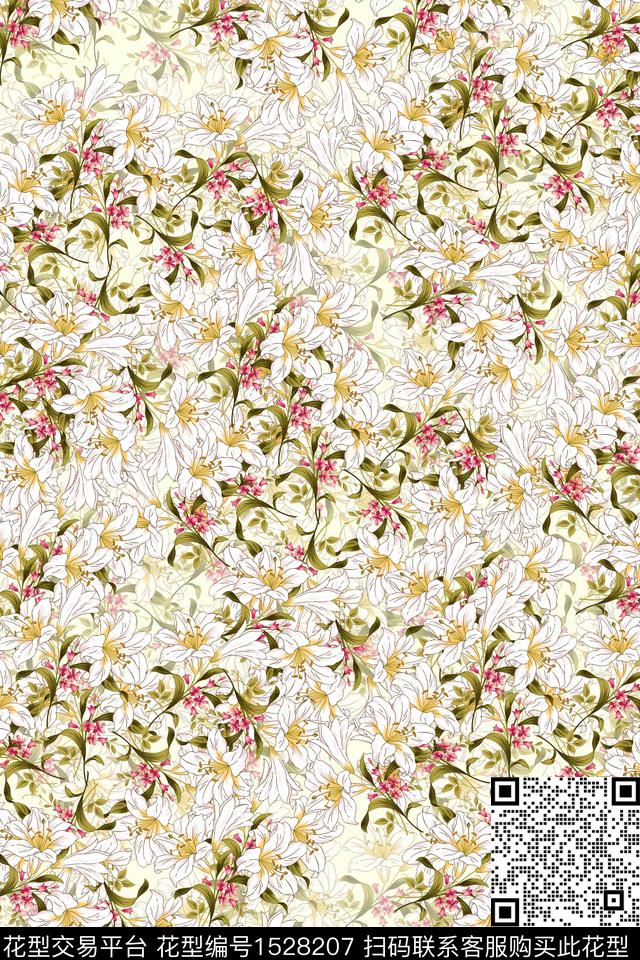 春夏华亿平台小花连衣裙数码印花华亿平台下载（图片编号: 1528207） - 瓦栏（Walan）