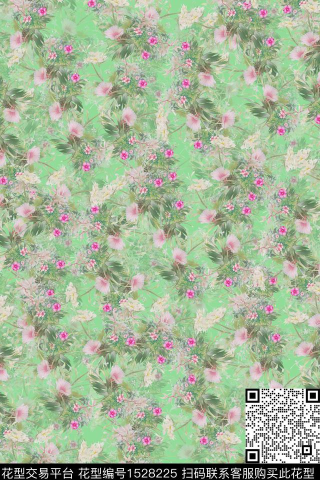 水彩花卉小碎花数码印花华亿平台下载（图片编号: 1528225） - 瓦栏（Walan）