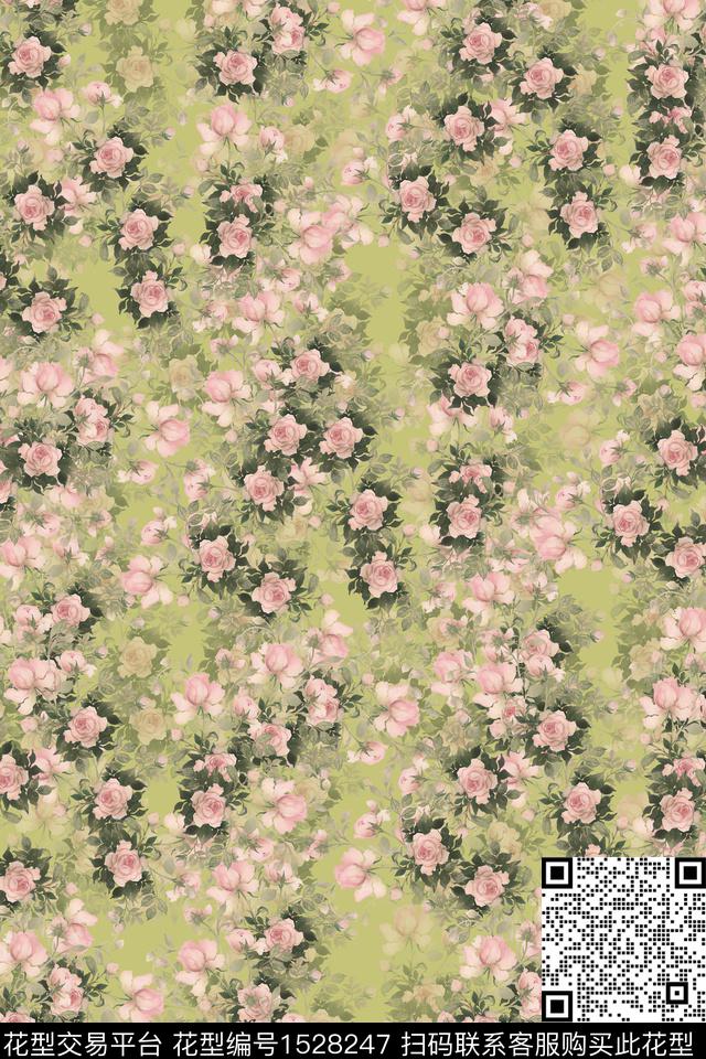 花卉小碎花连衣裙数码印花华亿平台下载（图片编号: 1528247） - 瓦栏（Walan）