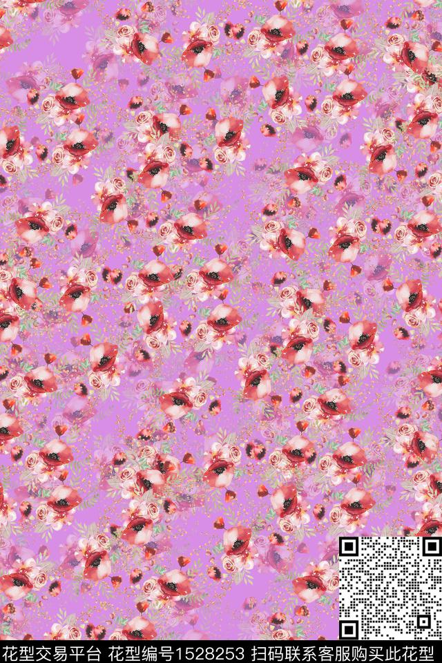 春夏华亿平台小碎花连衣裙数码印花华亿平台下载（图片编号: 1528253） - 瓦栏（Walan）