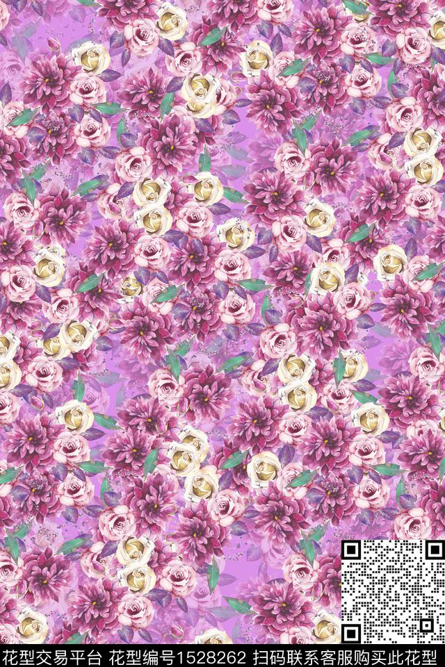 春夏华亿平台小花连衣裙数码印花华亿平台下载（图片编号: 1528262） - 瓦栏（Walan）