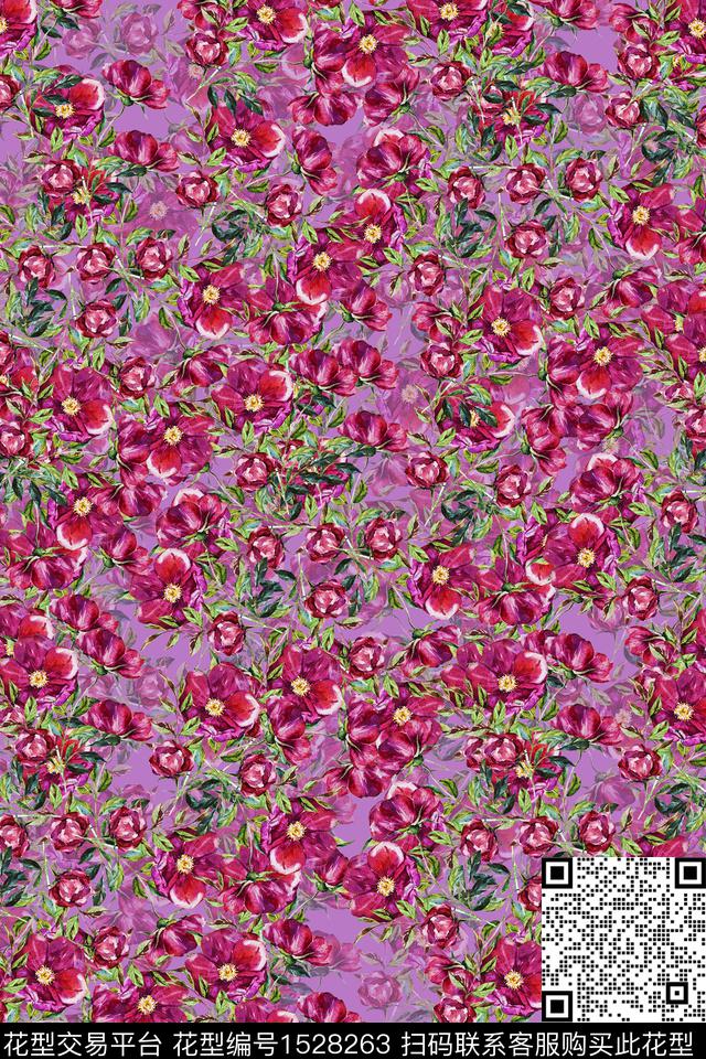 春夏华亿平台小花连衣裙数码印花华亿平台下载（图片编号: 1528263） - 瓦栏（Walan）