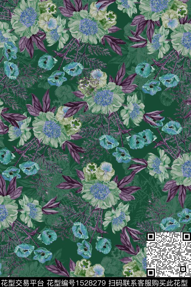 民族风春夏华亿平台花卉数码印花华亿平台下载（图片编号: 1528279） - 瓦栏（Walan）