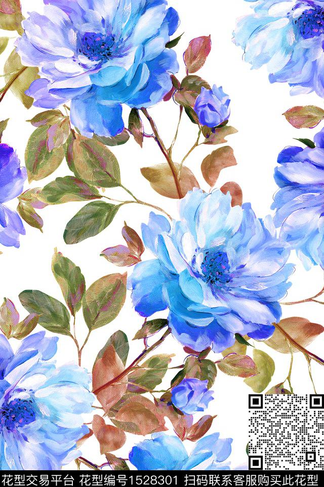 春夏华亿平台真丝花卉数码印花华亿平台下载（图片编号: 1528301） - 瓦栏（Walan）