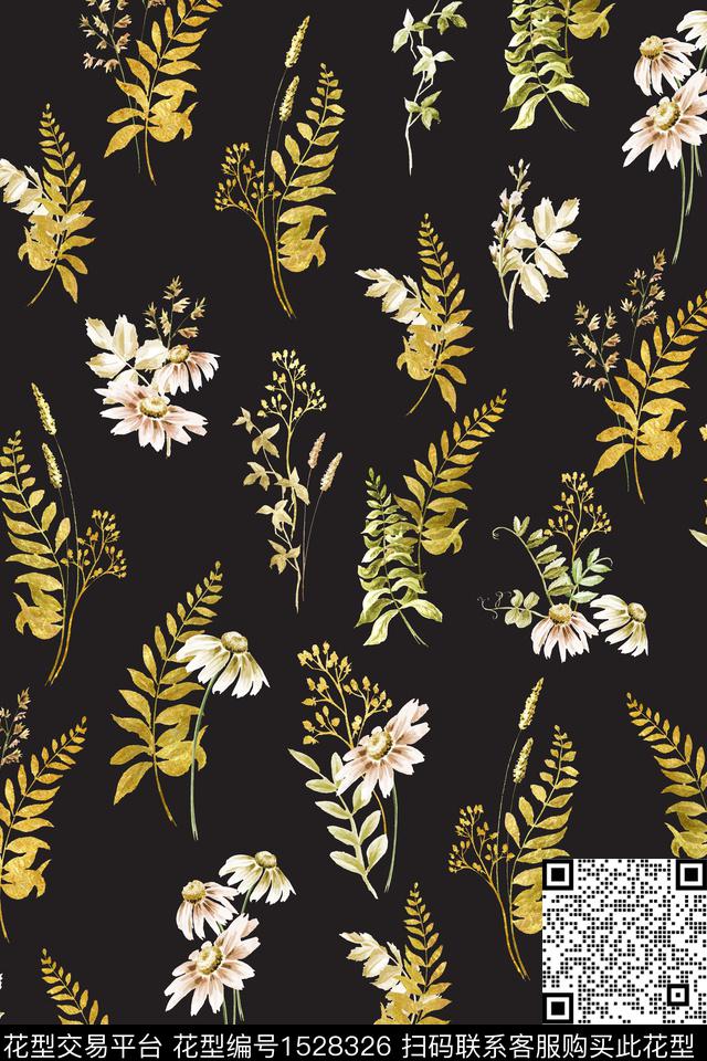 绿植树叶春夏华亿平台植物数码印花华亿平台下载（图片编号: 1528326） - 瓦栏（Walan）