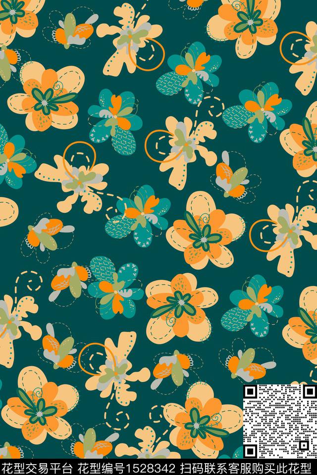 花卉女装小碎花数码印花华亿平台下载（图片编号: 1528342） - 瓦栏（Walan）