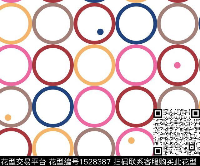 圆波点几何传统印花华亿平台下载（图片编号: 1528387） - 瓦栏（Walan）